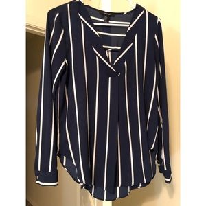 Forever 21 navy striped long sleeve